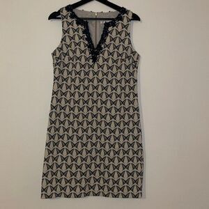 Trina Turk Sleeveless Novelty Print V-Neck Sheath Dress Womens Size 6
